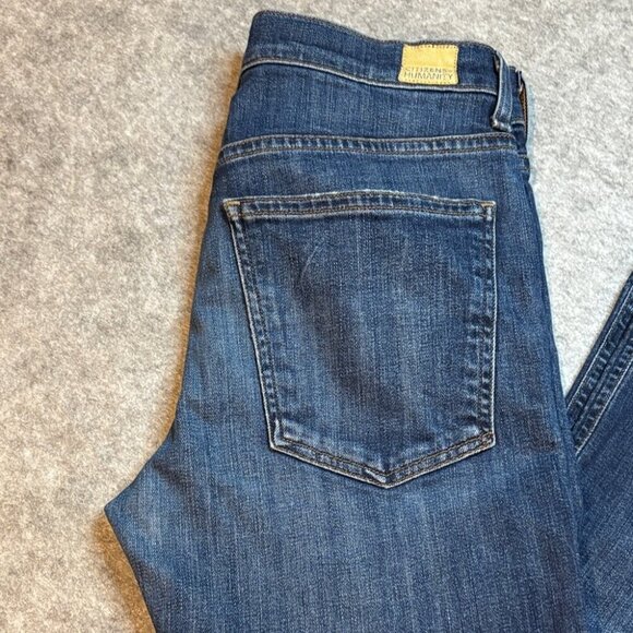 Citizens of Humanity Drew Crop Flare Jeans Size 26 Frayed Cuff Blue ✨ - Picture 6 of 15
